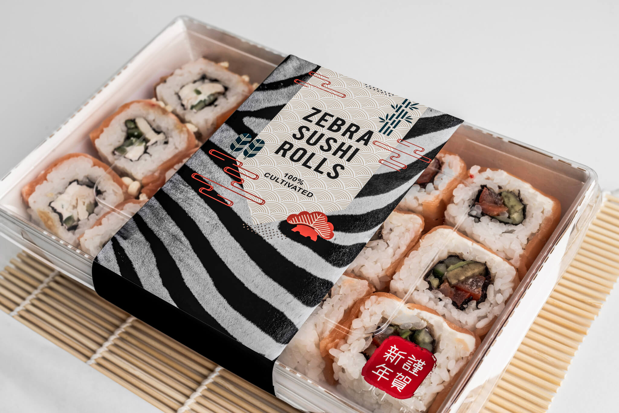 Sushi from In vitro Zebra meat 
