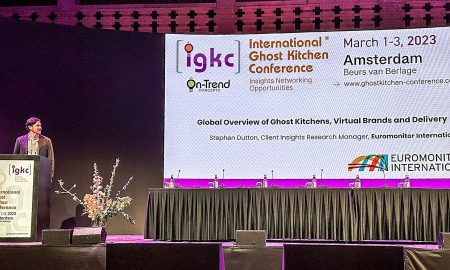Market Research Expert Stephen Dutton at the IGKC speaking about Virtual Brands, Ghost Kitchens and Meal Delivery