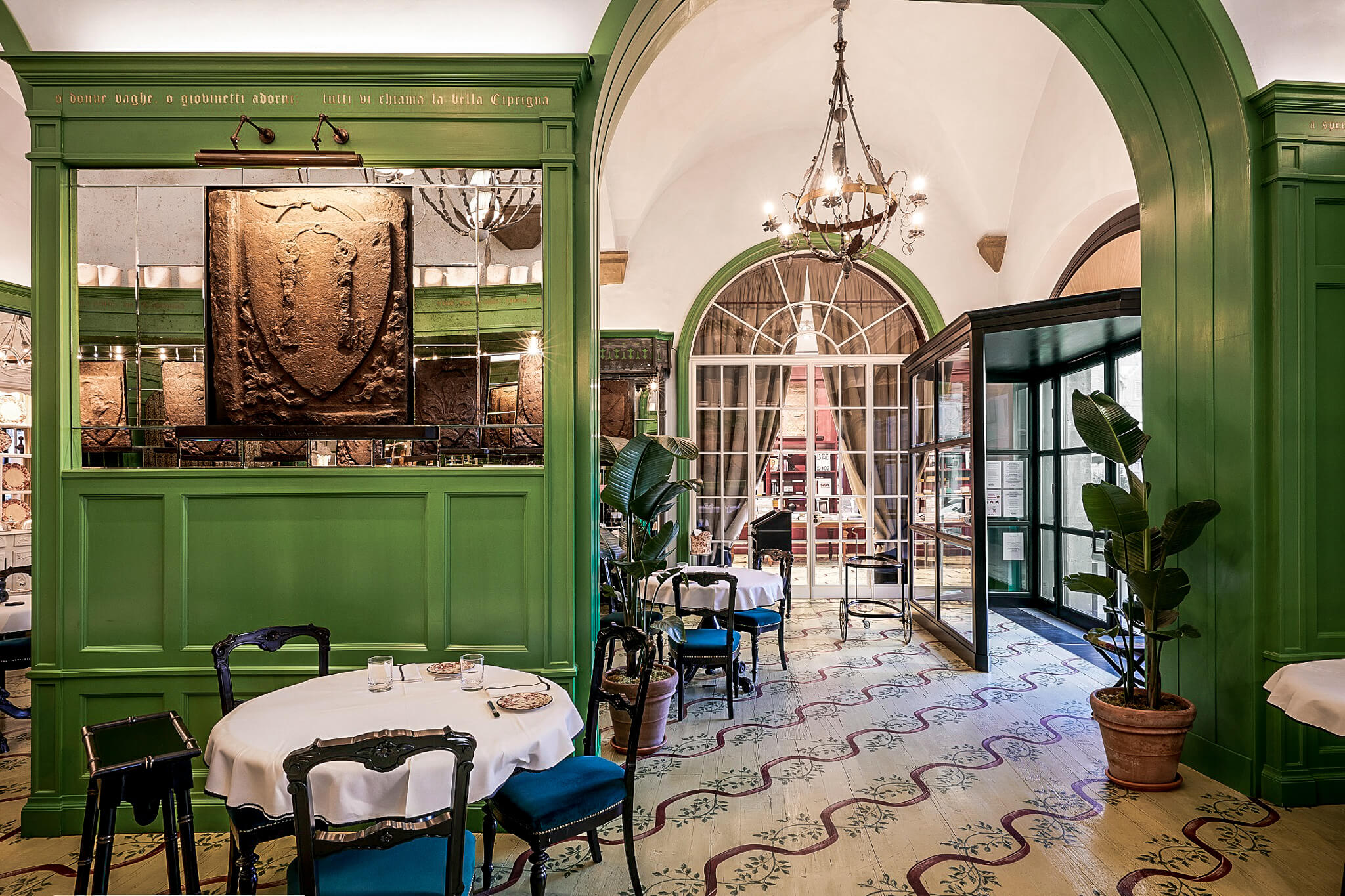 A gorgeous restaurant, the Gucci Osteria in Florence